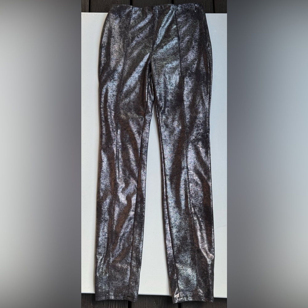 Guess Girls Coated Metallic Suede Legging Pants Size 16yrs
